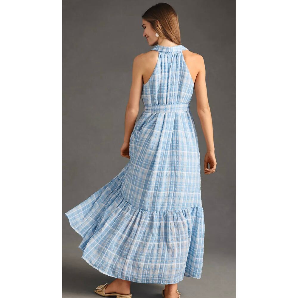 Anthropologie Sleeveless Buttondown Shirt Dress Tie Waist Size XL - Picture 4 of 10